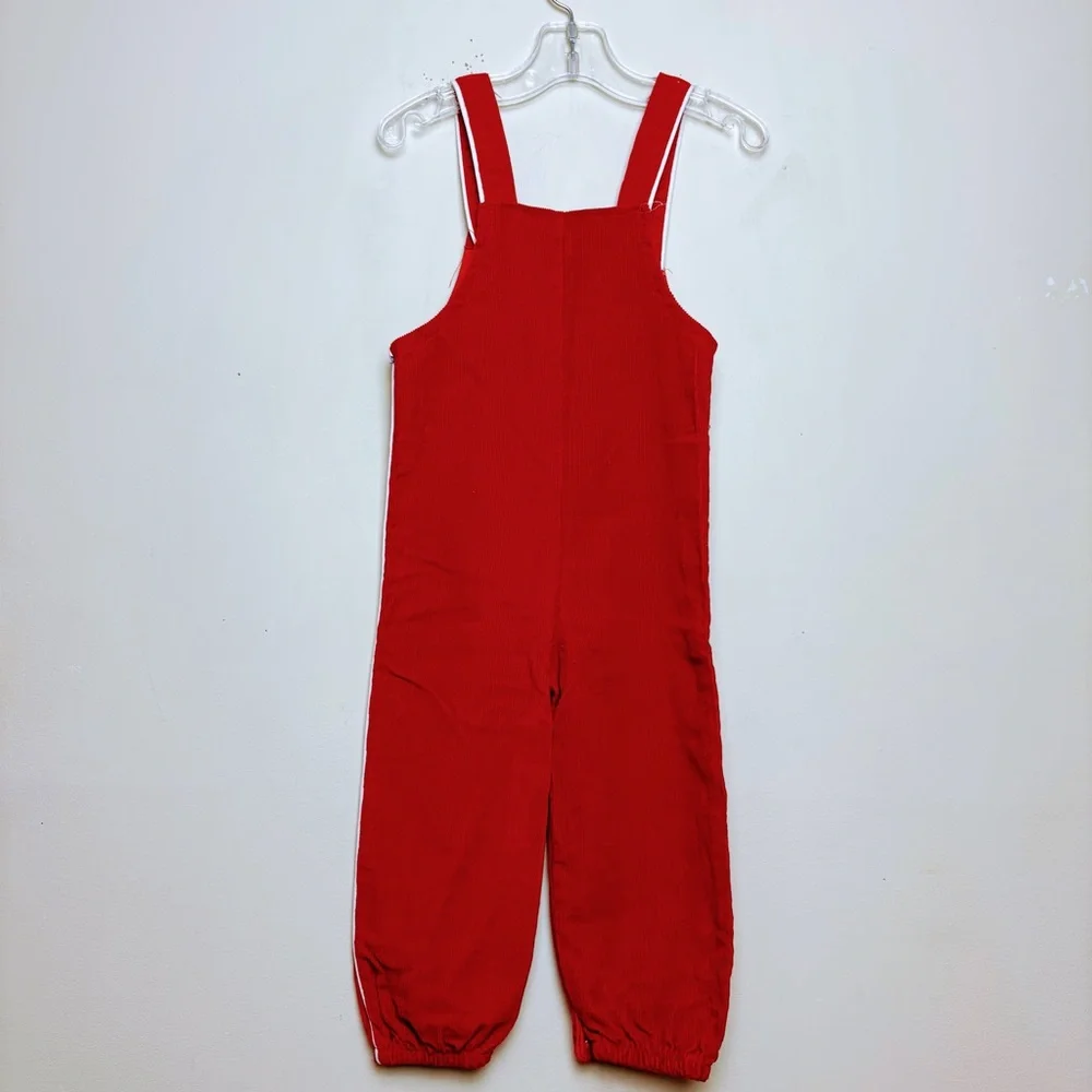 Vintage Sears Red Corduroy Overalls Polar Bear Infant Large 18-24 Months Holiday